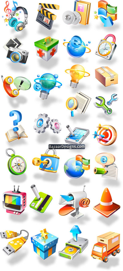 3d Icons Vector Pack - Free Vector Graphics