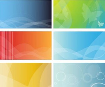 6 Colorful Business Cards Background - Free Vector Art
