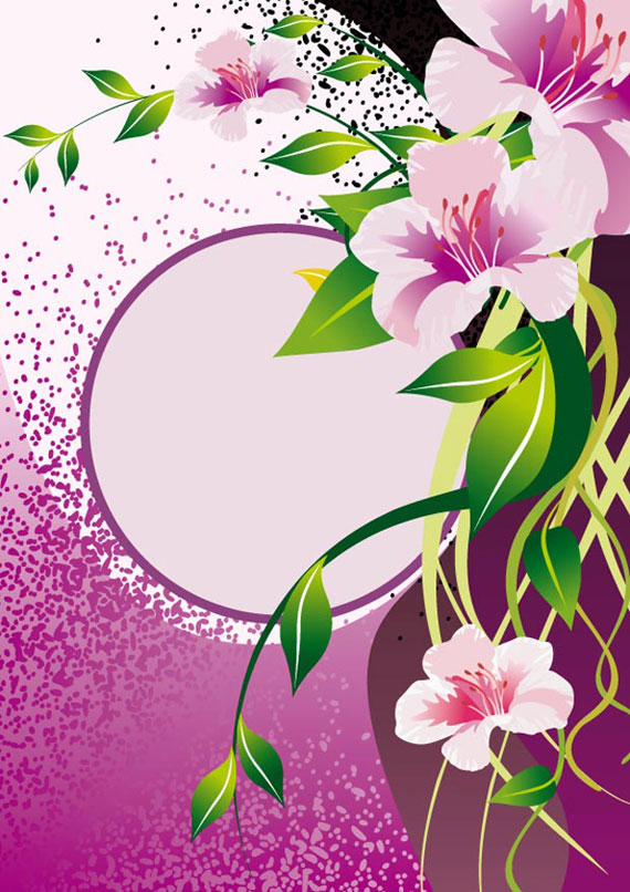 Violet Flower vector frame background - Ai, Svg, Eps Vector Free Download