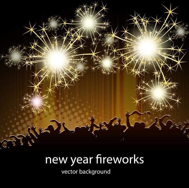 New Year Fireworks Vector Illustration - Ai, Svg, Eps Vector Free Download