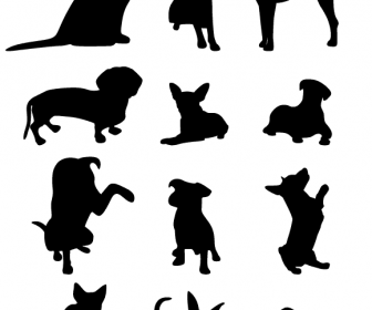 13 Dog Vector Silhouettes