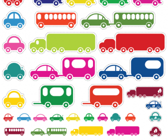 Toy Cars and Bus Vector