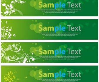 Green Floral Text Banner Vector