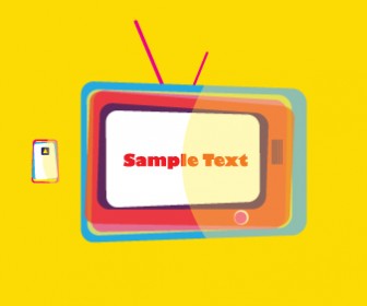 Colorful Television Vector with Remote