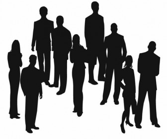 Silhouettes Business People Vector