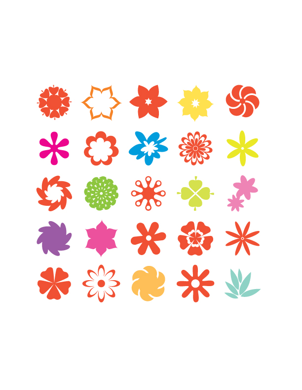 Flower Icons Vector Colorful for Freebies - Download Free Vector
