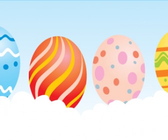 Easter Eggs Banner Graphic Vector
