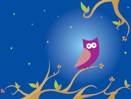Night Owl Cartoon Illustration Vector Art