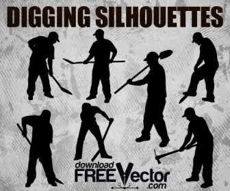 Digging Worker Silhouette