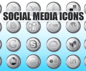 Silver Social Media Icons
