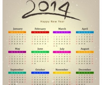 Calendar 2014 Vector Art