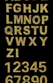 Diamond Letters And Numbers Vector Gold Vector Art