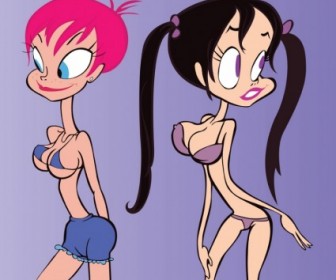 Sexy Cartoon Girls People Vector Art
