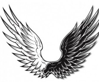 Black And White Vector Wings Black And White Vector Wings Vector Art