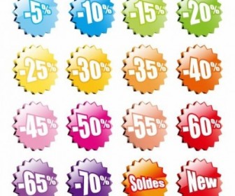 Vector Stars For Percent Discount Sale Icon Vector Graphics
