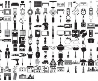 Various Elements Of Vector Silhouette Lifestyle 145 Elements Silhouettes Vector Graphics