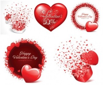 Vector Romantic Valentine Day Cards Heart Vector Art