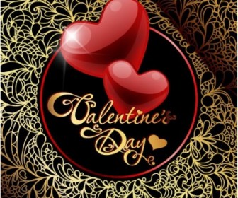 Vector Retro Valentine Day Greeting Card 01 Heart Vector Art