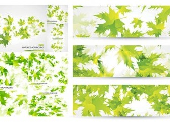 Vector Green Leaves Background Vector Art