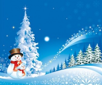 Vector Snowman Snow Christmas Vector Graphics