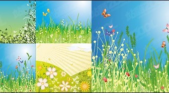 Vector Flowers And Butterflies Material Tree Plant Vector Graphics