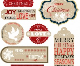 Vector Labels And Gift Tags Christmas Vector Graphics
