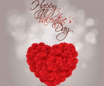 Vector Valentine’s Day Rose Heart Graphcis Background Vector Art
