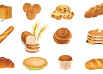 Vector Bakery Products Vector Art