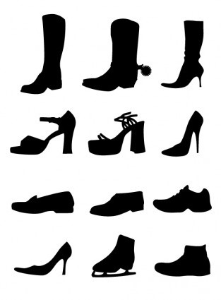 Vector Shoe Silhouettes Vector Graphics - Ai, Svg, Eps Vector Free Download
