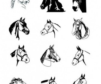 Vector Black And White Horse Vector Art