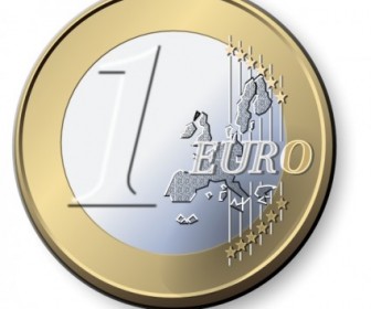 Vector One Euro Coin Vector Clip Art