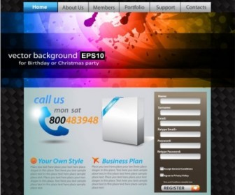 Dynamic Website Theme Free Vector Graphics