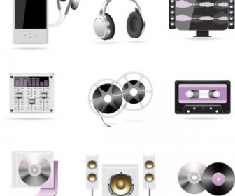 Music Icons Theme Style Vector