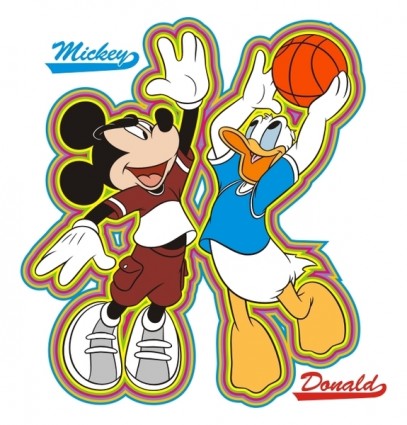 Vector Mickey And Donald Basketball Vector Art Ai Svg Eps Vector Free Download