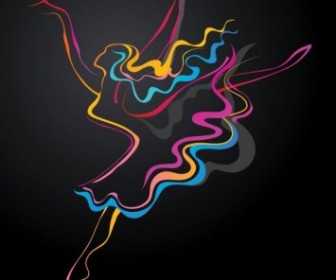 Dancing Color Lines Vector Abstract