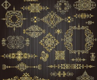 Vintage Golden Lace Pattern Vector Background