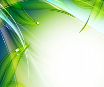 Green Exquisite Leafs Background Vector
