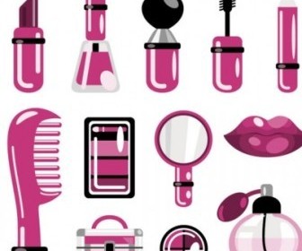 Cosmetics Elements Vector Icons