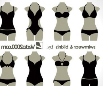 Vector Illustration Of Swimwear And Bikinis Vector Art
