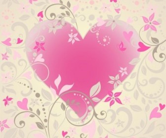 Vector Heart With Ornament Floral Vector Art