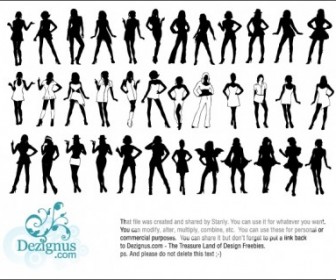 Vector Sexy Girls Silhouettes People Vector Art
