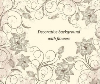 Decorative Background With Flowers