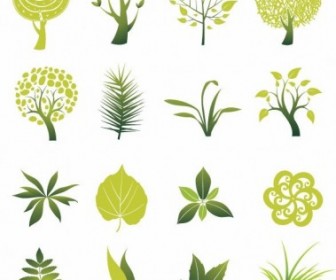 Tree And Leaf Vector Set