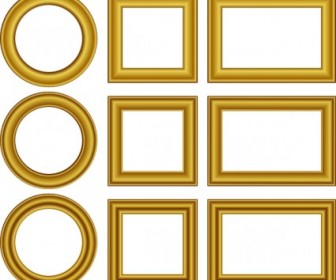 Gold Frames Set Vector Clip Art