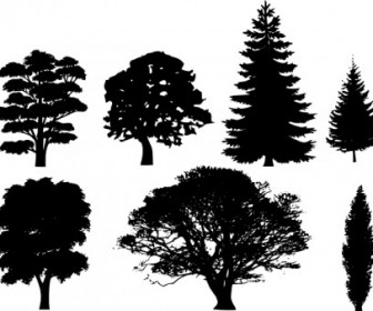 Tree Silhouettes Clip Art Vector Clip Art