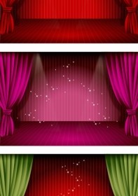 Beautiful Stage Curtain Vector
