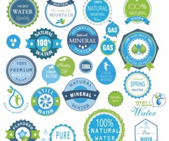 Vector Water Badges And Stickers Pack