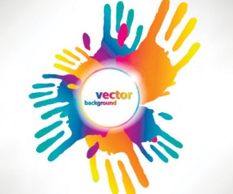 Abstract Colorful Hands Background Vector