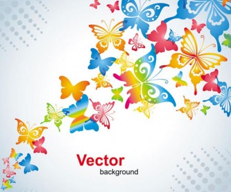 Colorful Butterflies vector background