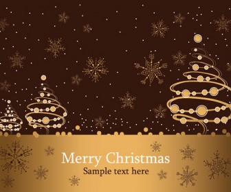 Golden Christmas Greeting Card Vector
